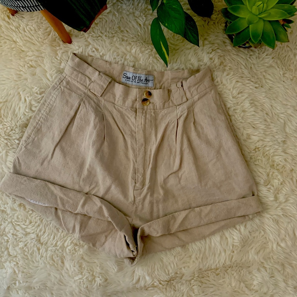 *SOLD* Vintage Khaki Linen Shorts